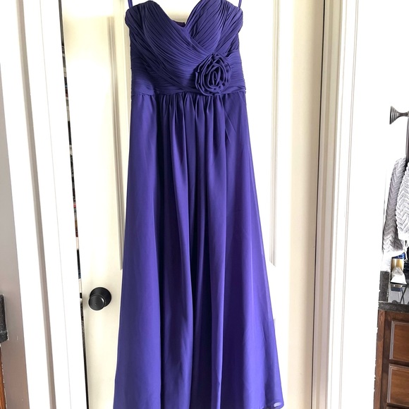 💜 Long strapless Bridesmaid Dress 💜 - Picture 1 of 5